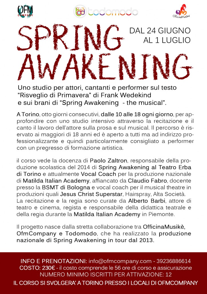 Spring awakening annuncio corso